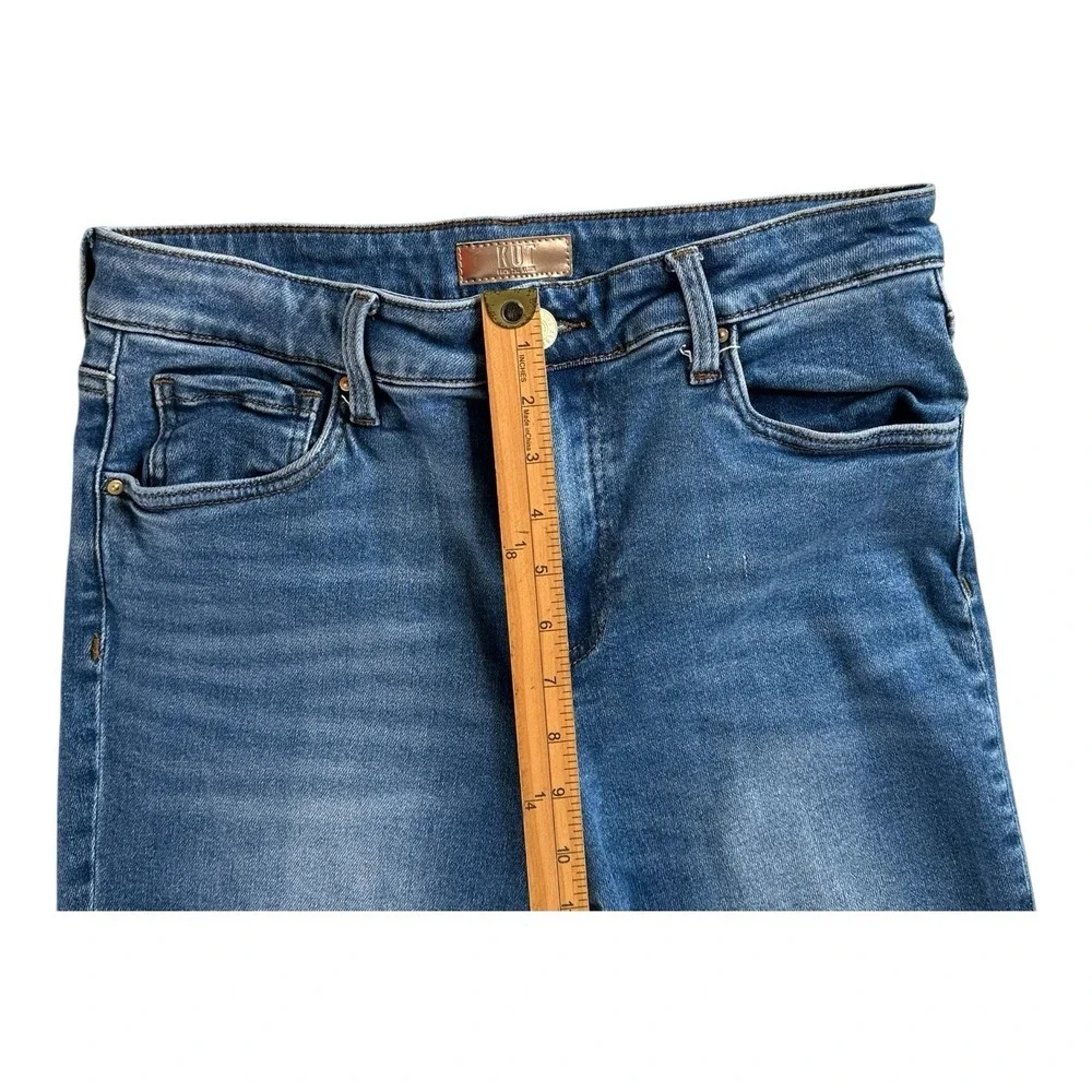Kut From the Kloth Jeans Women's Size 8 Crop Straight Leg‎ Raw Hem Distressed
